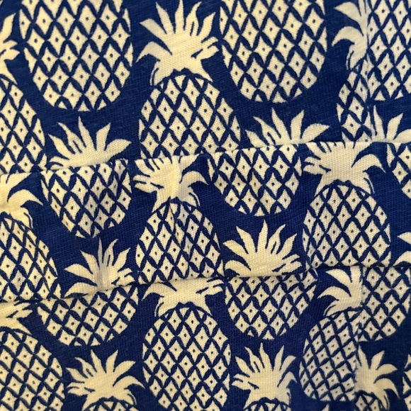 Boden Blue and White Pineapple-Print Cap-Sleeve Midi Dress size 14 L excellent - Picture 6 of 7